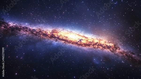 Fototapeta A giant celestial body tracing its trajectory across the Milky Way s starfilled expanse Giant  Trajectory  Milky Way, galactic path