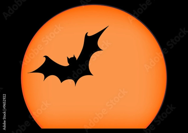 Obraz Chauve-sourise et pleine lune