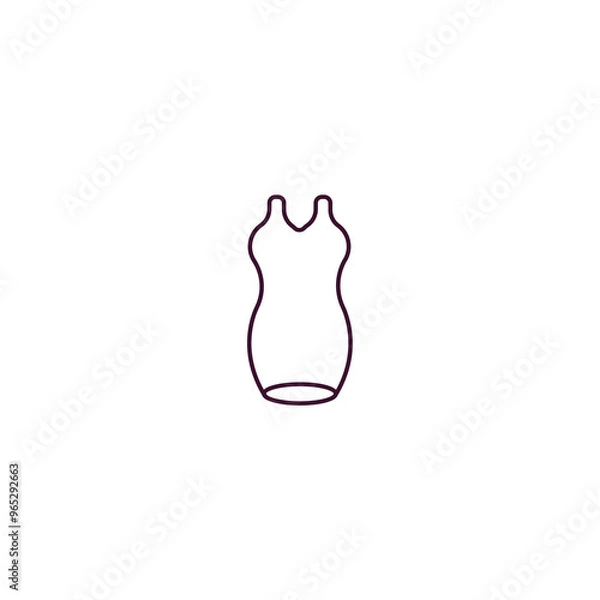 Fototapeta drees outline icon. Linear vector from clothes concept. Thin line drees icon isolated on white background