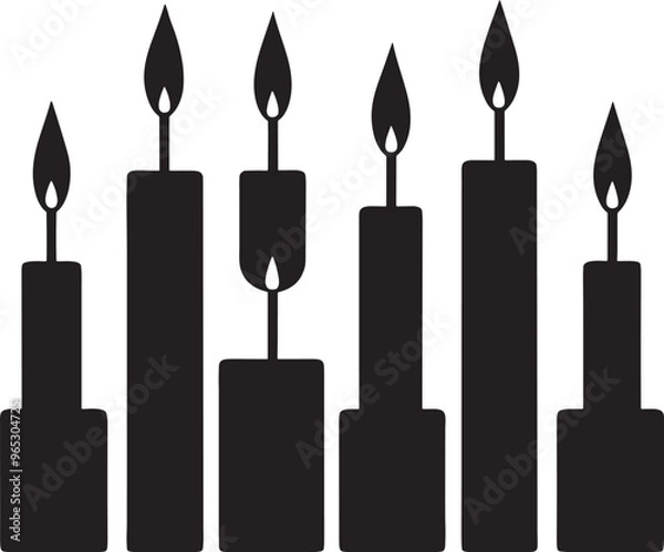 Obraz Candle Abstract Silhouette Vector Graphics Pack