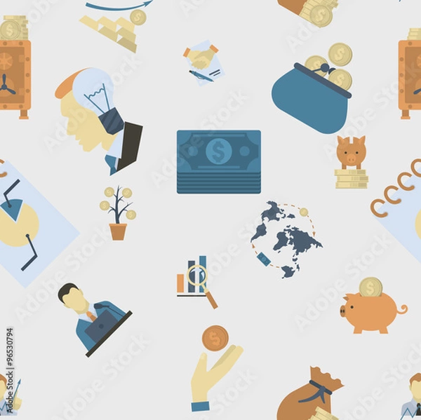 Obraz Business and Finance Seamless Pattern