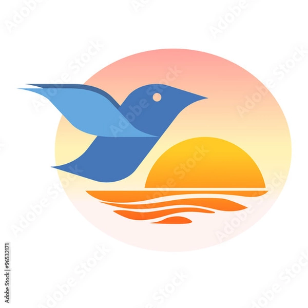 Fototapeta Sunset with bird