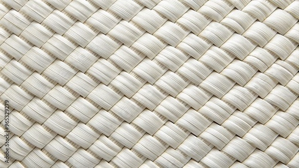 Fototapeta tranquil, nature, neutral, close-up, organic, delicate, minimalistic, texture detail, woven, rustic, color,white, texture, design, White color nature woven texture background Long Shot
