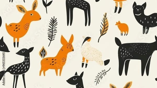 Fototapeta animal pattern seamless wallpaper