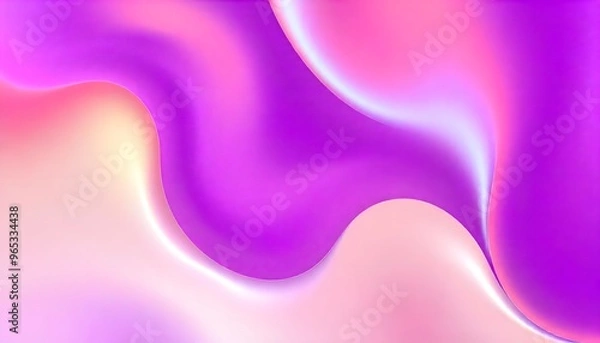 Fototapeta Holo gradient of purple and blue, Swirling, Render 3D surface and iridescent colors. reminiscent of a cosmic nebula