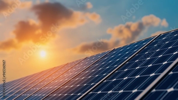 Fototapeta Renewable vs Fossil Fuels Energy Market Comparison Graph - Selective Focus on Foreground with Copy Space for Text in