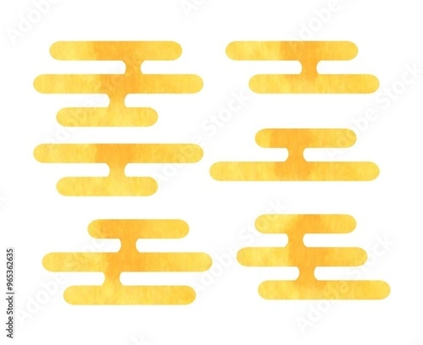 Obraz 水彩の和柄　雲