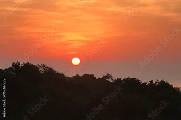Fototapeta 茜色の朝日