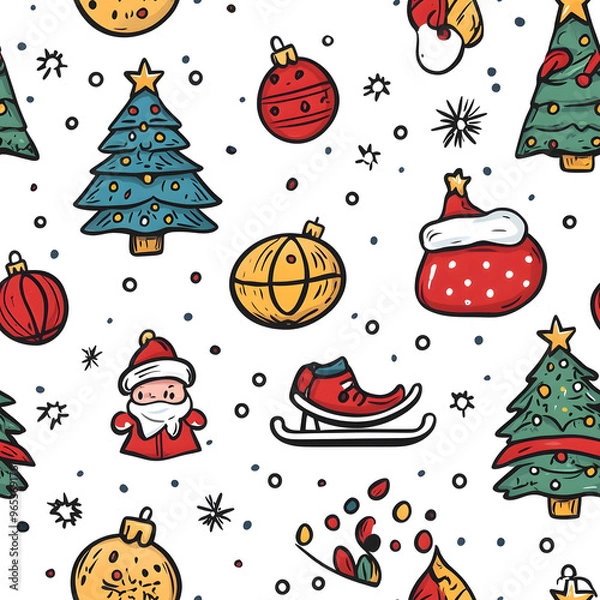 Fototapeta Christmas pattern. Vector. AI Generated