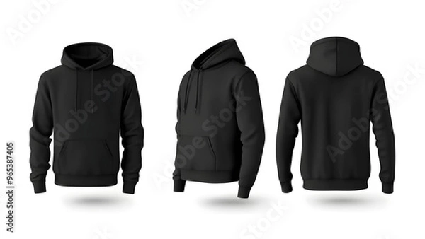 Fototapeta Basic Black Hoodie Mockup