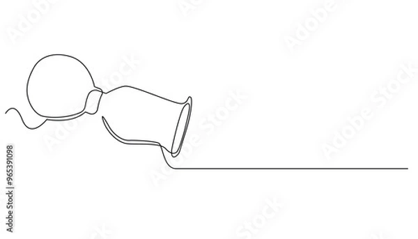 Obraz continuous line breast pump.one line drawing of tool for pumping mother's breast milk.healthy breast milk for babies.single line vector illustration.isolated white background