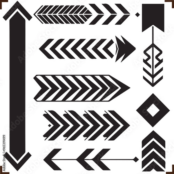 Obraz Arrow Elegant Silhouette Vector Illustrations