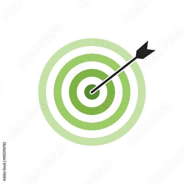 Fototapeta Light green shade bullseye dart target icon. Dart target goal marketing sign. Arrow dart logo vector. Winner dart sign.
