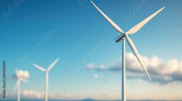 Fototapeta Renewable Energy Transition - Wind Farm with Oil Barrels in Background