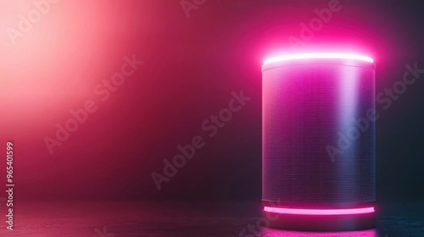 Fototapeta Futuristic Holographic Energy Trading Concept with Neon Lights and Advanced AI Predictions in