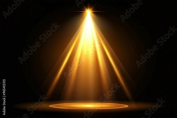Fototapeta Dynamic Spotlight Effects with Radiant Glows and Soft Beams on Dark Backgrounds