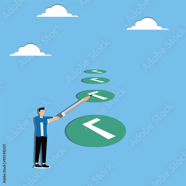 Fototapeta Task Completion Tracker. Getting things done