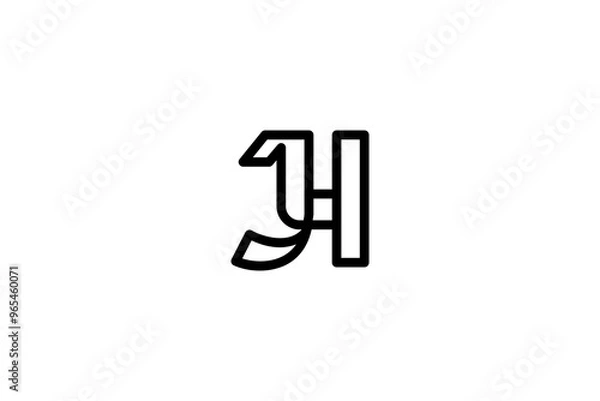 Obraz Letter HJ or JH Logo Design Vector 
