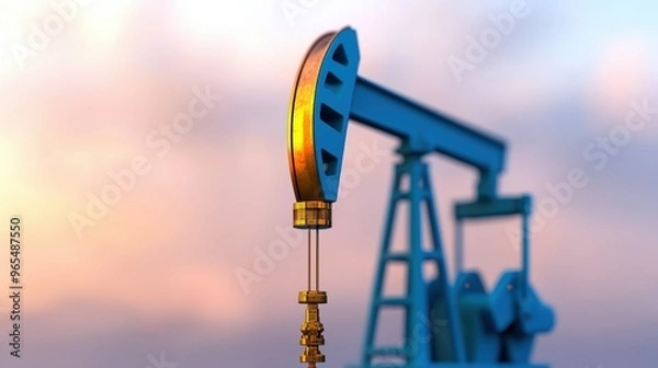 Fototapeta Visualizing Oil Industry Price Fluctuations - with Copy Space, Selective Focus, and Quality