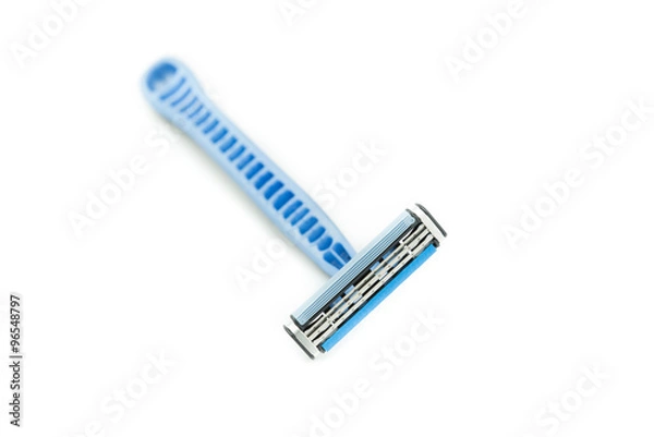 Fototapeta Razor blade and shave gel, foam