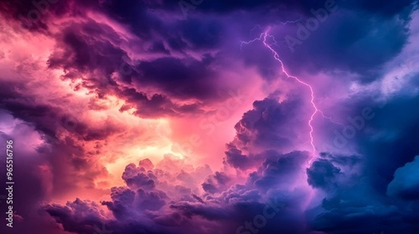 Fototapeta thunder in the clouds