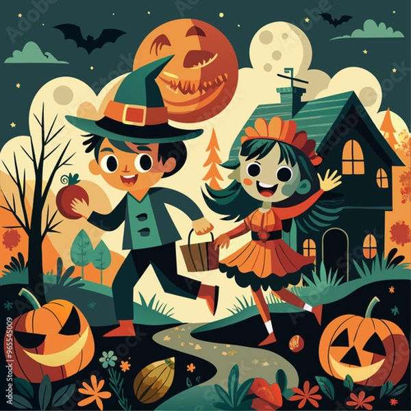 Obraz halloween background with pumpkin.