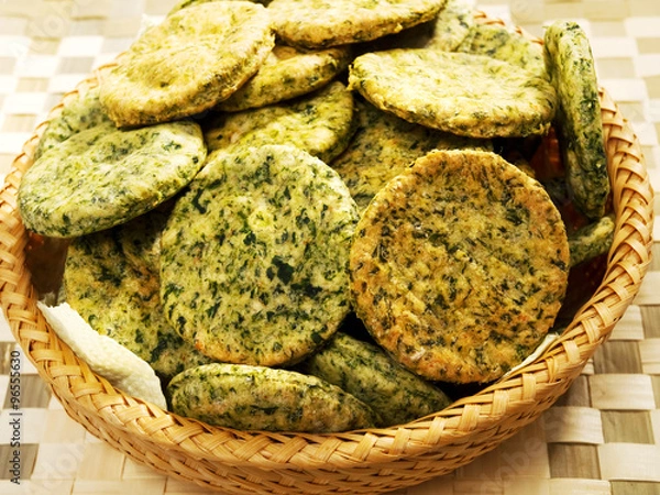 Obraz Homemade biscuits with spinach