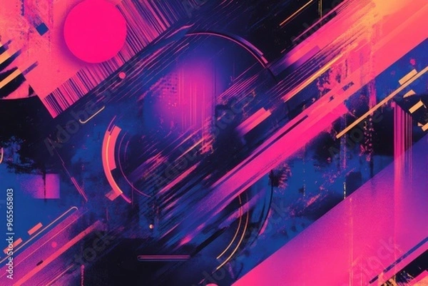 Fototapeta Trendy poster designs: eye-catching graphics with unique patterns, vibrant geometric forms, and deals for black friday and cyber monday