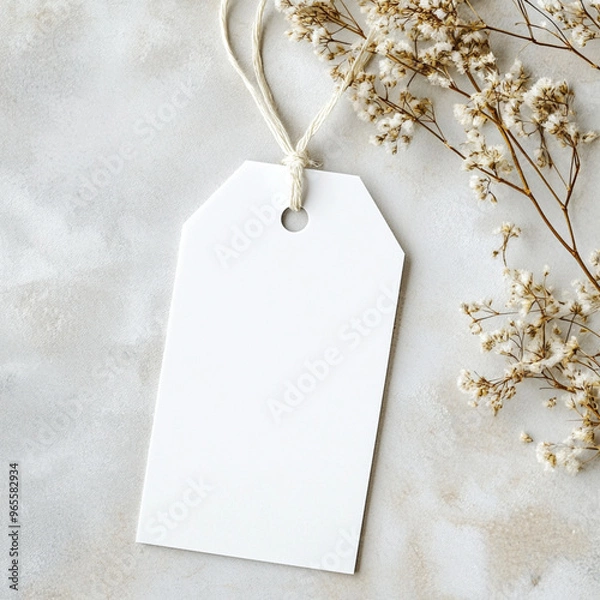Fototapeta Tag mockuGift Tag, Blank Tag, Empty Gift Tag, Christmas Tag, Tag, Clothing tag, tag, white tag, empty tag, christmas, note, card