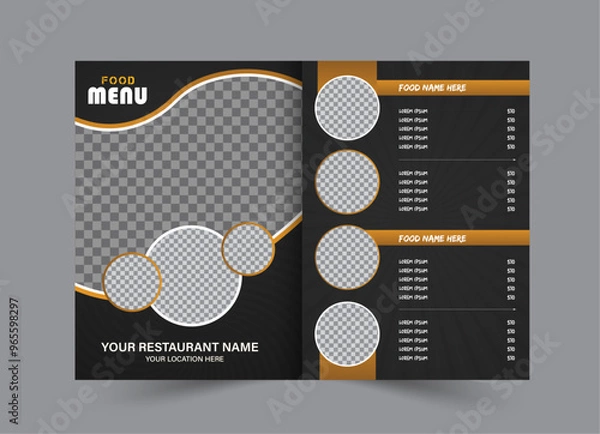 Fototapeta Restaurant cafe menu, template design. antique template for restaurant menu design, abstract background, Vector illustration 
