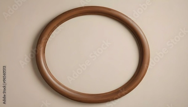 Fototapeta Empty Round  circle wooden Frame: A Simple and Elegant Design 