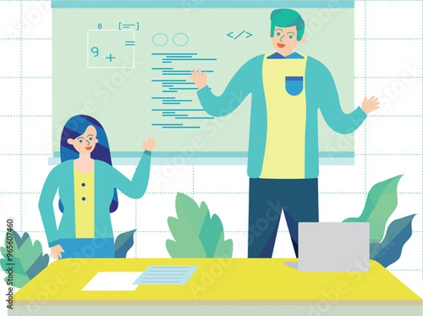 Obraz Business people characters working in the office.