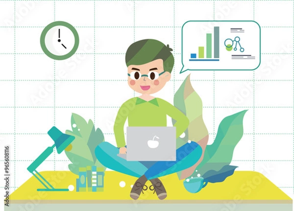 Obraz Business people characters working in the office.