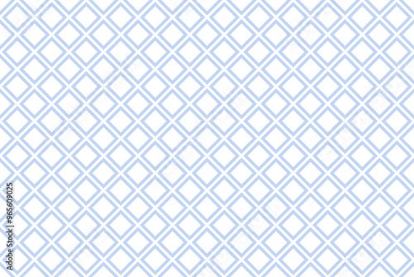 Fototapeta Abstract Seamless Diagonal Outline Geometric Checked Light Blue Pattern. White Textured Background. 