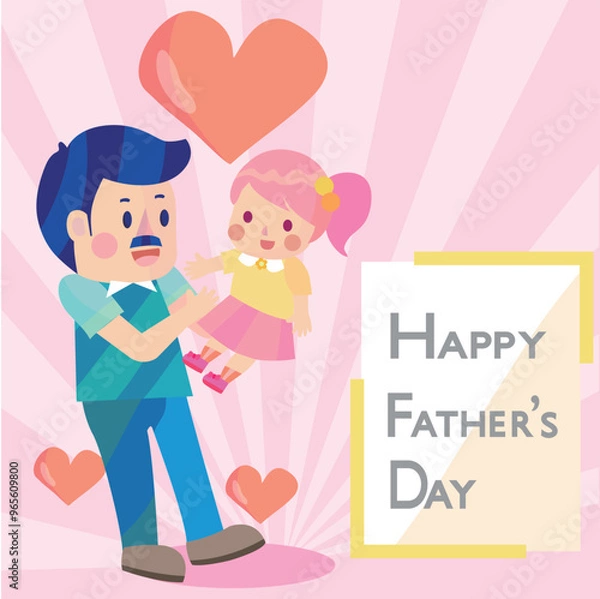 Obraz Father hug his daughter to celebrate father's day