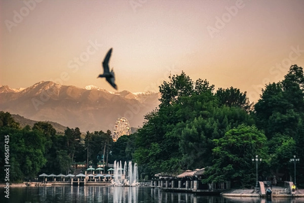 Obraz sunset over the lake