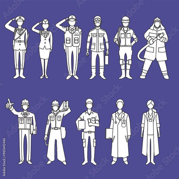 Obraz 制服アイコン　イラストセット