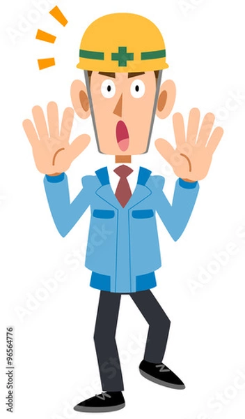 Fototapeta 驚く建築現場作業員