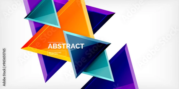 Fototapeta Triangle glass shapes geometric abstract background. Vector Illustration For Wallpaper, Banner, Background, Card, Book Illustration, landing page