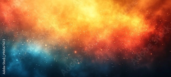 Fototapeta Abstract color gradient with vibrant bursts of orange and teal, ideal for serene Halloween designs with ample copy space for text integration.