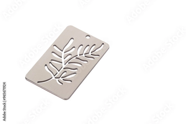 Fototapeta Elegant Metal Leaf Pendant Charm with Intricate Cutout Design – Perfect for Jewelry Making and DIY Craft Projects