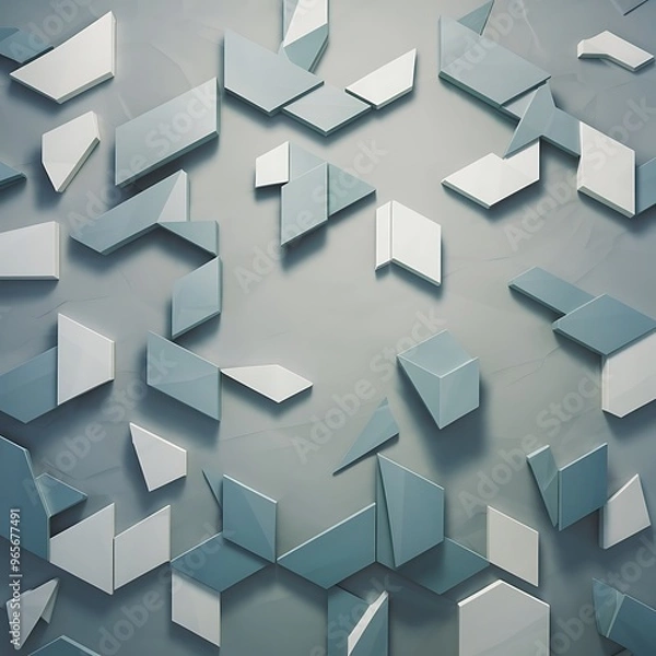 Fototapeta Cool colors and neutral  polygonal mosaic background, empty backdrop with place for content