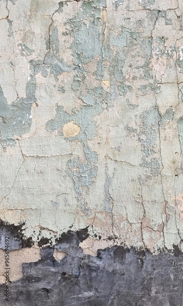 Fototapeta Peeling paint on an old wall. Grunge background for design.Selective focus