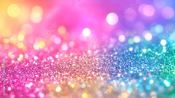 Fototapeta colorful glitter lights background , defocused , abstract bokeh , Amazing template design on colourfull glittering background , Rainbow gradient glitter background , Shiny sparkles

