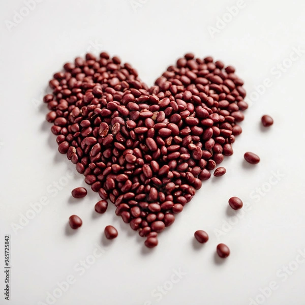Obraz Beans are sprinkled on a white background in the shape of a heart