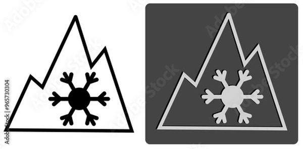 Fototapeta The so-called Alpine symbol, which identifies car tires that may be driven in winter conditions.