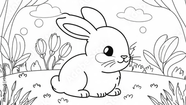 Fototapeta bunny coloring book 