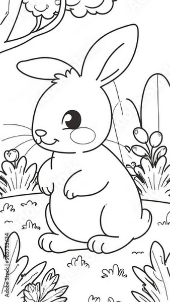 Fototapeta bunny coloring book 