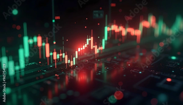 Fototapeta Soft glow market graph