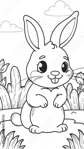 Fototapeta rabbit coloring book
